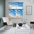 thumbnail image 5 of Ocean Waves Kitchen Curtains Valances and Tiers Set of 3 Abstract Gradient Orange Blue Waves Beach Tier Curtains and Valance with Rod Pocket for Small Windows, 27.5"x24", 5 of 9