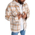 thumbnail image 3 of Frontwalk Plaid Button Up Shacket for Mens Check Print Shirt Jacket Casual Winter Fall Long Sleeve Outwear Tops with Pocket, 3 of 7