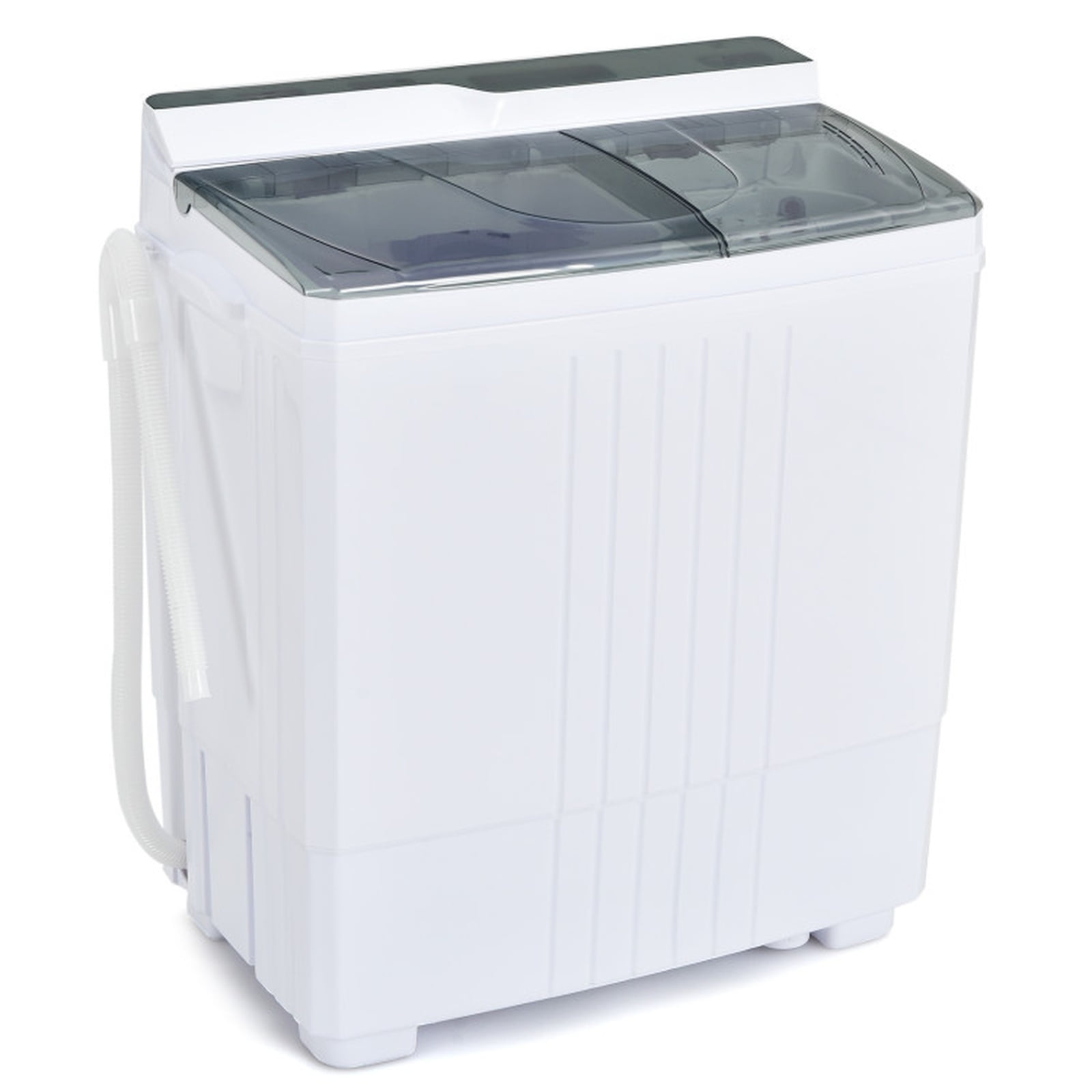 RUIE Twin Tub Portable Washing Machine with Timer Control & Drain Pump for Apartment, Compact Washer 14.4lbs Wash 6.6lbs Dry, Mini Washing Machine, Portable Washer, Gray