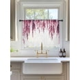 thumbnail image 3 of Sheer Curtains 45 Inch Length, Pink Semi Sheer Curtains Light Filtering Window Treatment, Summer Botanical Leaves Watercolor Privacy Voile Drapes for Living Room Bedroom 52x45 Inch, 3 of 7