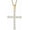 CZ Cross 4 prongs Gold, variant on Women's White Gold-Plated Sterling Silver CZ Cubic Zirconia Cross Pendant Necklace, 18" Silver Chain Jewelry Gift for Her