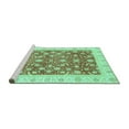 thumbnail image 2 of Ahgly Company Machine Washable Indoor Rectangle Oriental Turquoise Blue Traditional Area Rugs, 7' x 9', 2 of 4