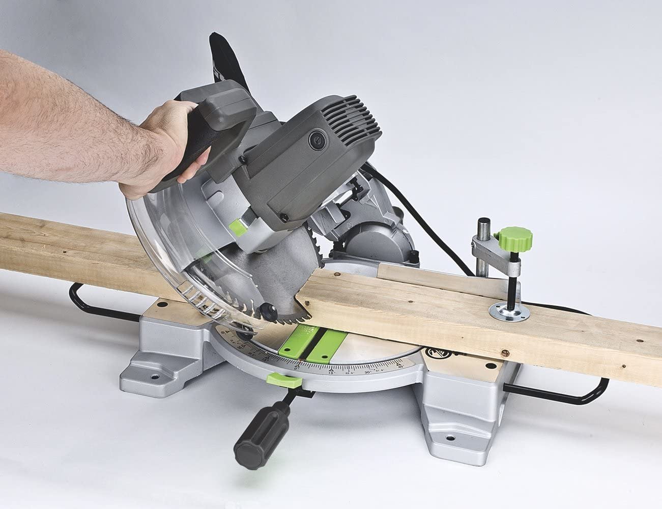 Genesis GMS1015LC 15-Amp 10-Inch Compound Miter Saw with Laser Guide and 9 Positive Miter Stops