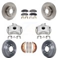 thumbnail image 1 of Transit Auto Front Rear Disc Brake Caliper Rotors Drums Ceramic Pads Kit (8Pc) for Car 2007-2009 Kia Spectra KC8-100784T, 1 of 11