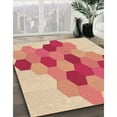 thumbnail image 3 of Ahgly Company Machine Washable Indoor Square Transitional Pastel Orange Area Rugs, 6' Square, 3 of 7