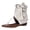 1White, variant on Flip Flops for Women Summer Fold Over Ankle Boots with Fringe Retro Buckle Strap Slip on Low Wedge Sandals Brown Size 6.5