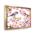 thumbnail image 3 of Designart 'Tea Cup Birds and Pink Flowers' Traditional Framed Canvas Wall Art Print, 3 of 5