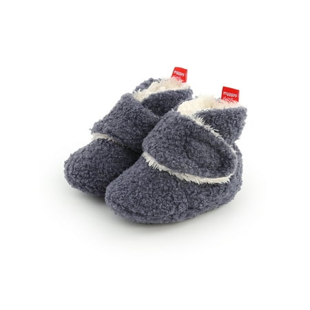 

SIMANLAN Baby Newborn Crib Cozy Fleece Winter Booties Non Skid Soft Sole Shoes Warm Winter Socks