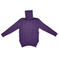 thumbnail image 5 of IMENGL Chandail à Col Roulé Uni en Tricot Rétro à Manches Longues pour Femmes, Violet TG, Taille M-TG, 5 of 5