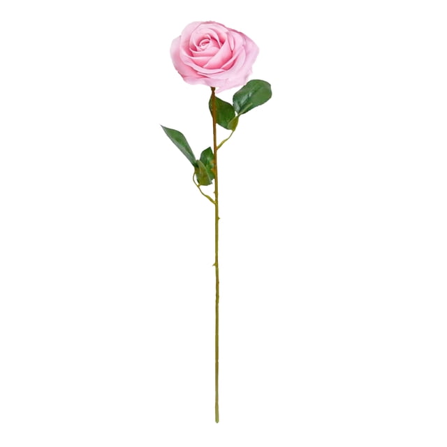 Flor de rosa artificial con hojas verdes, rama de flor de seda falsa realista, decoración para el hogar, la oficina, la boda, la fiesta, centro de mesa