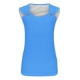 thumbnail image 4 of Women's Tank Tops Solid Color V Neck Tshirts Casual Sleeveless Vest Trendy Camisole Summer Going Out Tops Blusas Basicas, 4 of 5