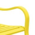 thumbnail image 5 of Abble High Back Outdoor Metal Garden Bench Steel Slat Patio Loveseat Park Bench for Porch Yard Lawn Patio Bench, Yellow, 5 of 6