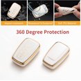 thumbnail image 3 of Key Fob Cover Compatible with Toyota Camry RAV4 Highlander Avalon C-HR Prius Corolla GT86 2018-2026 Keychain Case Holder Protector,White, 3 of 6