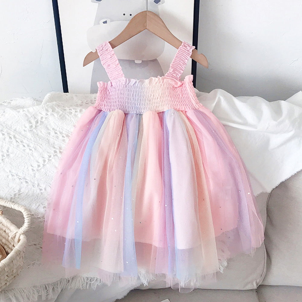 4-9Y Child Toddler Girls Summer Princess Dress Kids Baby Party Sleeveless Skirt