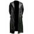 Black Leather Trench Coat Mens Full Lengthleather Duster Coat Long Warm Winter Overcoat For Men 6330