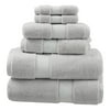 Hotel Style 6-Piece Egyptian Cotton Bath Towel Set, Platinum Silver