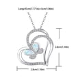 thumbnail image 3 of FENGGHAO Silver Heart Butterfly Necklace for Mom Love Pendant Alloy Zircon Jewelry Mothers Day Birthday Gift for Women 18 Inch Chain, 3 of 7