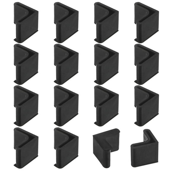 Uxcell 16-Pack L-Shape Angle Iron Caps, 1 x 1" Rubber Anti Slip Leg Cover for Shelves/Table, Angle Iron Foot Pads