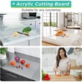 thumbnail image 4 of Acrylic Cutting Board with Counter Lip, 2024 Upgraded Thicker Clear Cutting Boards, 26.6 X 17.7 Inch Large Non-Slip Cutting Board for Kitchen Countertop Protection, Perfect Kitchen Gadgets & Gifts, 4 of 8