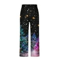 thumbnail image 5 of successthop Christmas Pajama Pant Star Printed Plus Size Wide Leg Beach Pants with Pockets Elastic Trousers Loungewear, 5 of 5