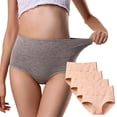 thumbnail image 2 of Kopltyrfg 4 Pack Tummy Control Underwear Womens High Waisted Cotton Panties Breathable Full Coverage Postpartum Ladies Briefs Beige 2XL, 2 of 3