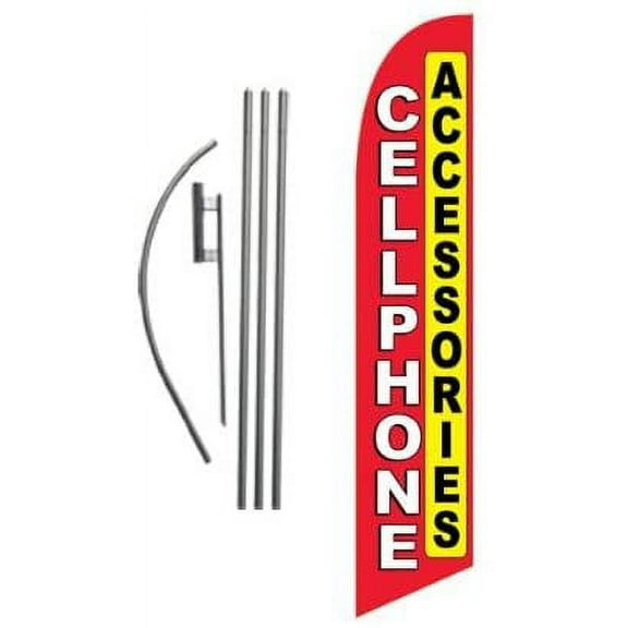 Cellphone Accessories Advertising Feather Banner Swooper Flag Sign with Flag Pole Kit and Ground Stake