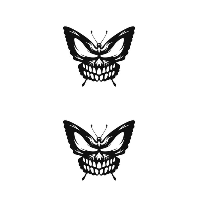 Advancent Impresionante y versátil arte de pared de metal negro con mariposas y decoración de calaveras para el hogar Type3 NO3