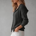 thumbnail image 6 of thefmos Women's Fall Winter Knitted Cardigan Long Sleeve Button Down Hooded Drawstring Casual Coat Loose Fit Trendy Outerwear, Gray 2XL, 6 of 6