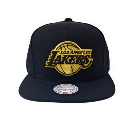 Mitchell and Ness Los Angeles Lakers Logo Gold/Black Snapback Hat