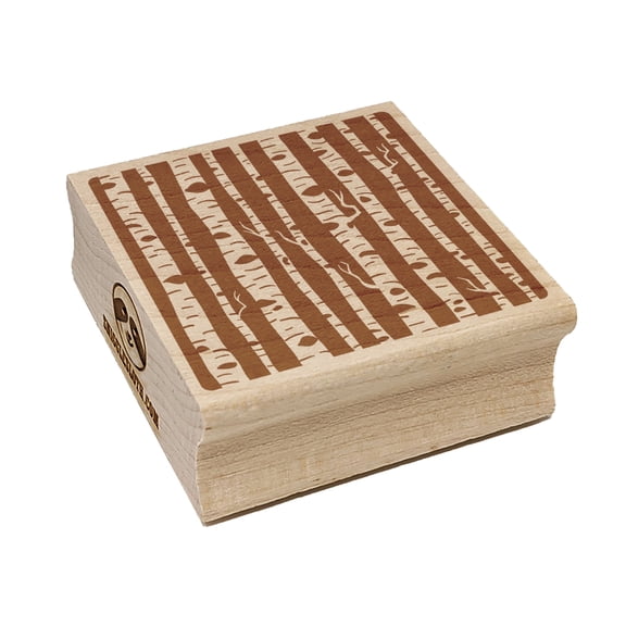 Birch Wood Trees Solid Background Square Rubber Stamp Stamping Scrapbooking Crafting - Small 1.25in