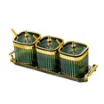 thumbnail image 2 of simhoa Divided Dried Fruit Plates Nuts Storage Tray Multipurpose for Cafe Shop Home Green 3 Grids, 2 of 8
