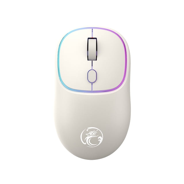 Wireless Mouse for Laptop 2.4 GHz Noiseless Design with RGB Lights USB Receiver Rechargeable Built-in 300 mAh Battery Compatible with Windows and macOS