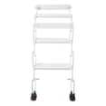 thumbnail image 4 of White Pull Down Attic Ladder 3-Steps, Retractable Folding Stairs with Armrests, Telescoping Step Ladders, Wall-Mounted Retractable Ladder, 29.5 in Height for Loft, Garage, Warehouse, 4 of 15