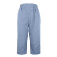 thumbnail image 3 of Pantalones de Cintura Elástica de Algodón para Mujeres, Lino Suelto Recto Tubo Capris Botón de Cintura para Uso Casual Y Diario, 3 of 8