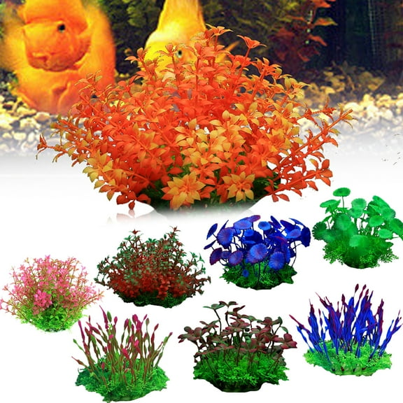 Ludlz Artificial Aquatic Plant, Small Aquarium Plastic Plant Fish Tank Decorations, Used for Household and Office Aquarium, Lifelike Simulation Plastic Plant