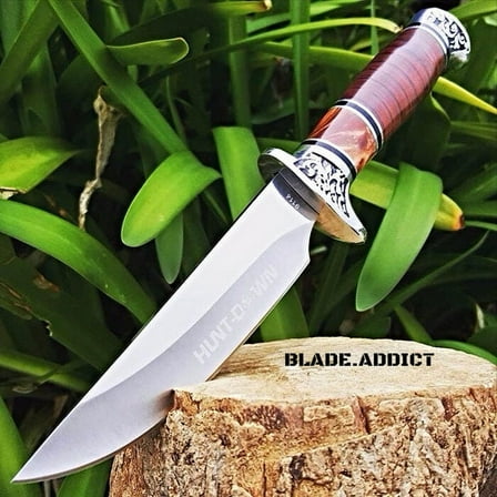 10" Full Tang Fixed Blade Knife Hunting Skinning Survival Outdoor Camping Bowie Blade Wood