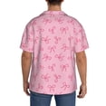 thumbnail image 3 of Kdxio Men's Hawaiian Shirt for Men Short Sleeve Shirt Pink Bows Summer Casual Holiday Beach Button Down T-Shirts, 3 of 5