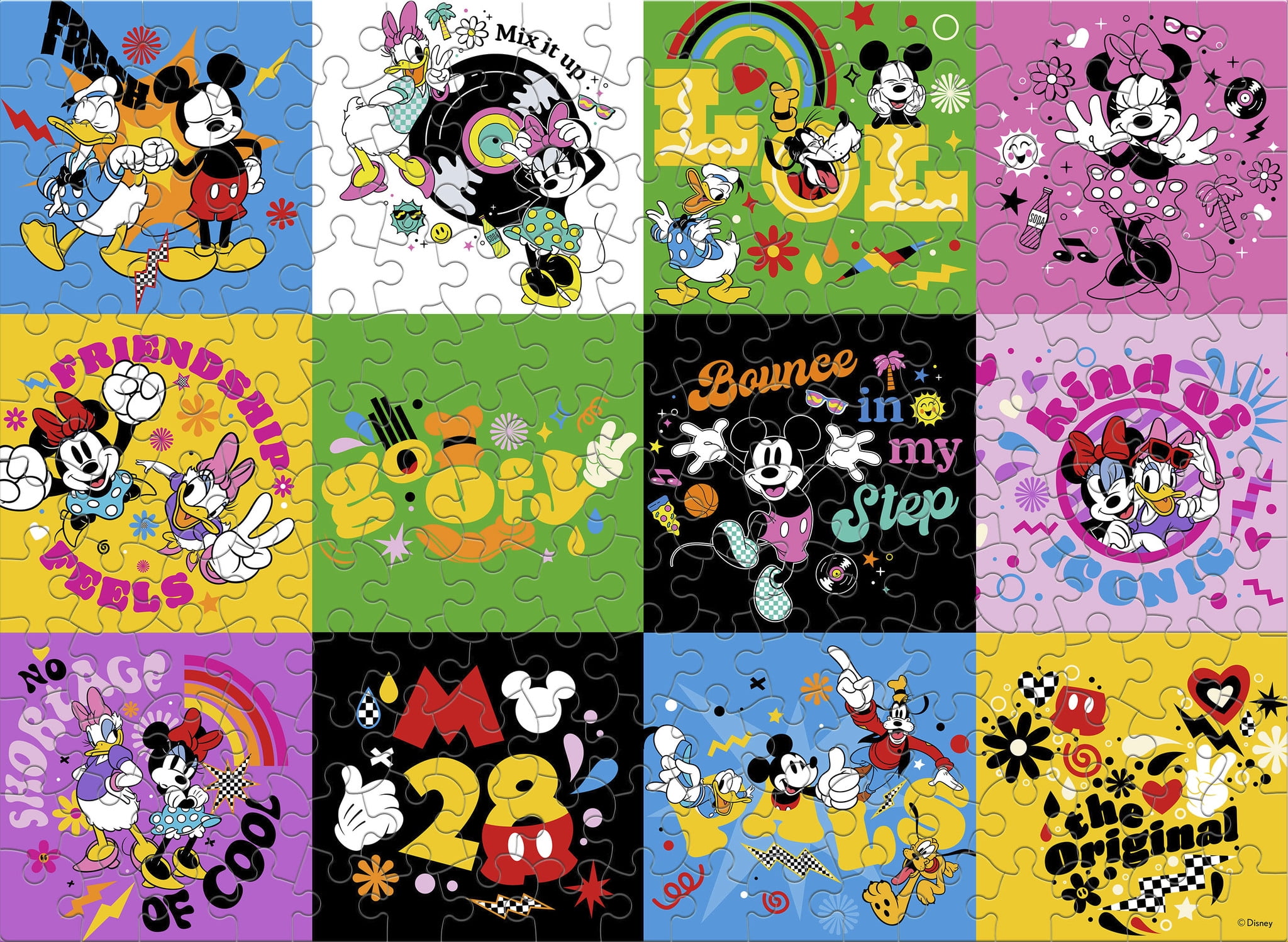 Ceaco Disney Mickey's Positive Pop Collage 200-Piece Interlocking Jigsaw Puzzle for Children Ages 8+