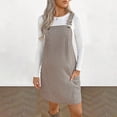 thumbnail image 5 of DxhmoneyHX Womens Maternity Overall Dresses Casual Loose Sleeveless Adjustable Straps Midi Plaid Dress Comfy Stretchy Pregnancy Dress with Pockets, 5 of 7