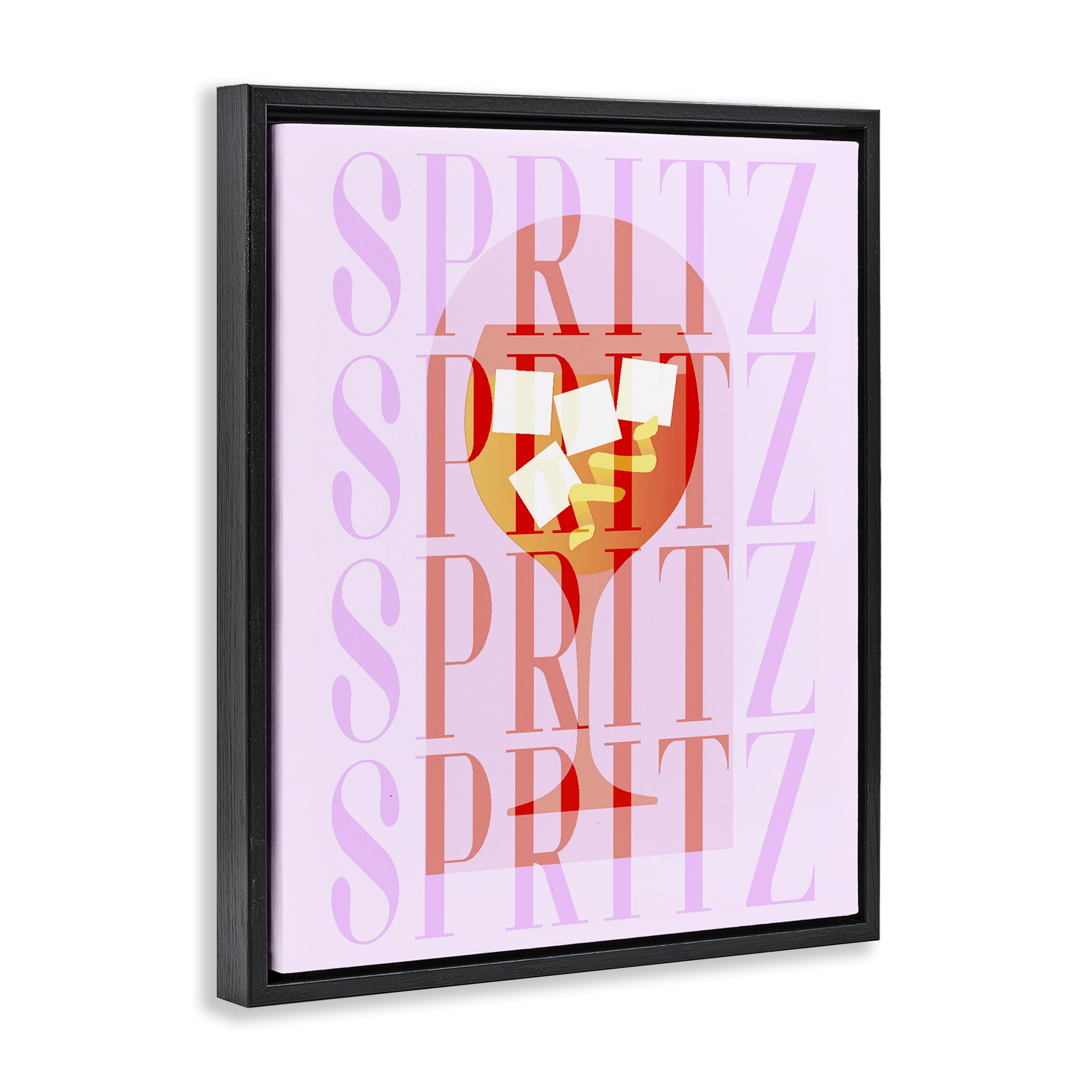 Retro Pastel Spritz Black Framed Floater Canvas Wall Art, design by Lil' Rue