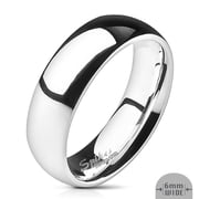 Unisex Stainless Steel 316 High Polished Wedding Band Ring Width 06 mm Size 10