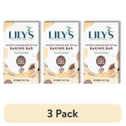 (3 pack) Lily's White Chocolate Style No Sugar Added, Gluten Free Baking Bar, 4 oz