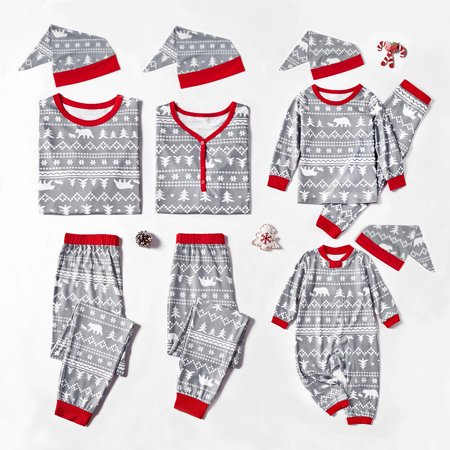 PatPat Christmas Theme Patterned Family Matching Pajamas Sets With a ...
