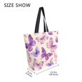 thumbnail image 4 of Large Canvas Bag 13.5x5.1x15 Inch Canvas Bag Shopping Canvas Bag Suitable For Outing Shopping Travel Out Of Large Capacity Storage Purple Beautiful Butterfly, 4 of 9