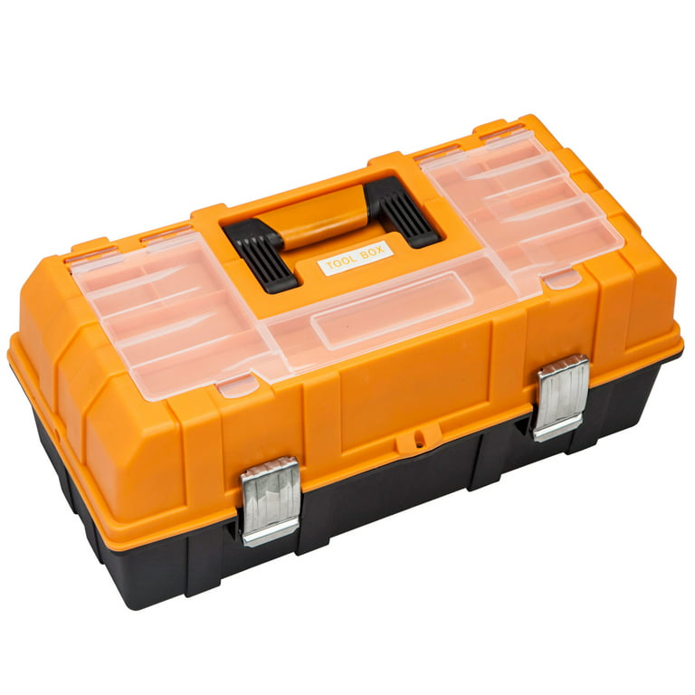 Torin Atrjh-3430t 17 Plastic 3-Layer Multi-function Storage Tool Box Orange