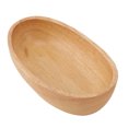 thumbnail image 3 of Wooden Salad Bowl, Multifunctional, Rubber Wood, Handmade, Durable, , Boat Shaped Bowl For Home Restaurant, 3 of 8