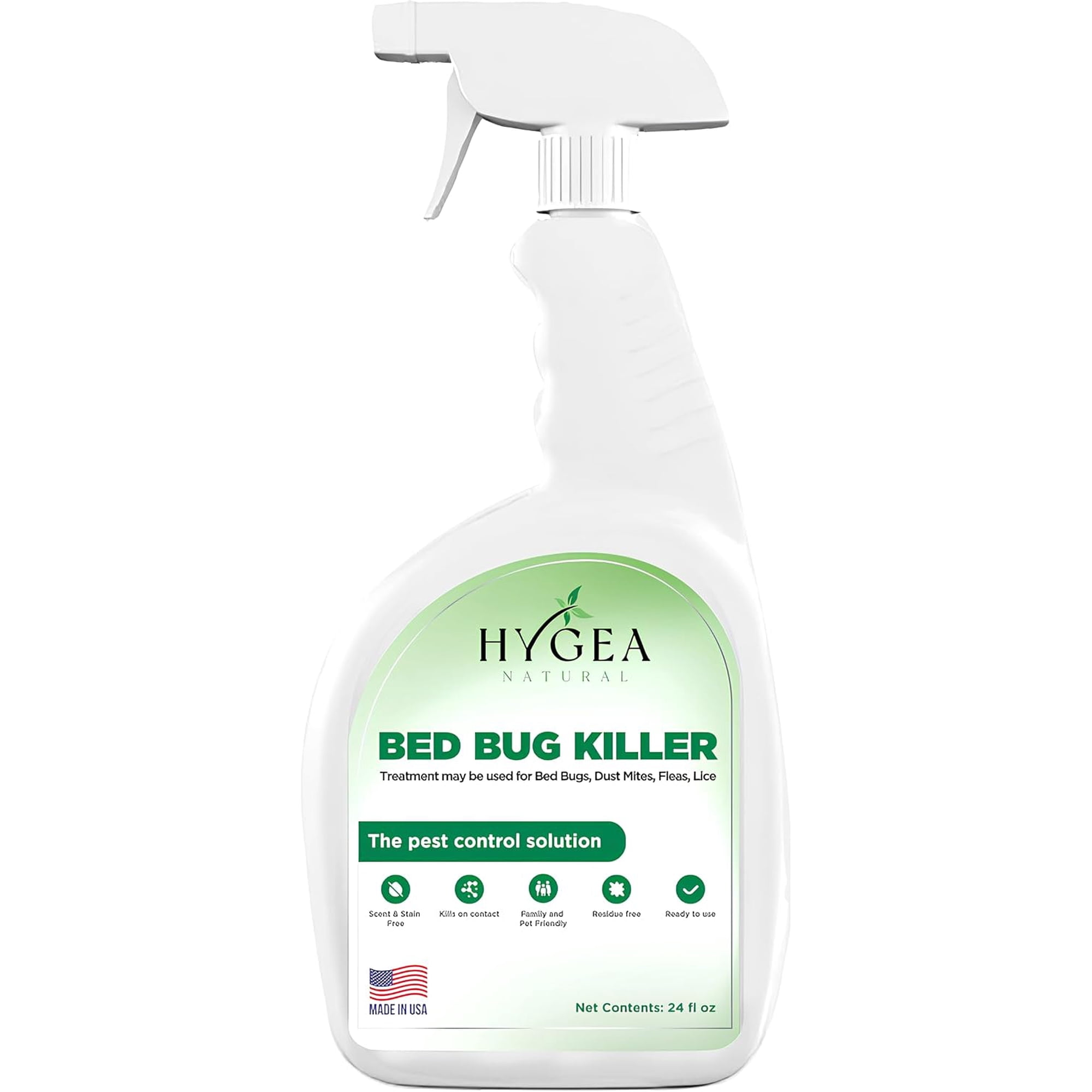 Hygea Natural Bed Bug Spray Killer, Flea Spray for Home & Insect Killer, Regular, 24 fl oz