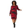 thumbnail image 4 of Ashley Stewart Printed Bodycon Dress, Equestrian Red, Size 18/20, 4 of 4