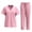 Pink, variant on Scrubs for Women Set Short Sleeved V-neck Top and Pants Nursing Uniform Summer 2 Piece Outfit Set
