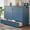 Navy Blue + MDF+LVL + Queen, variant on Queen Size Murphy Bed Wall Bed with drawer and a set of Sockets & USB Ports, Gray